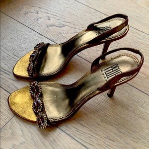 Jeweled Slingback Heeled Sandals 8M